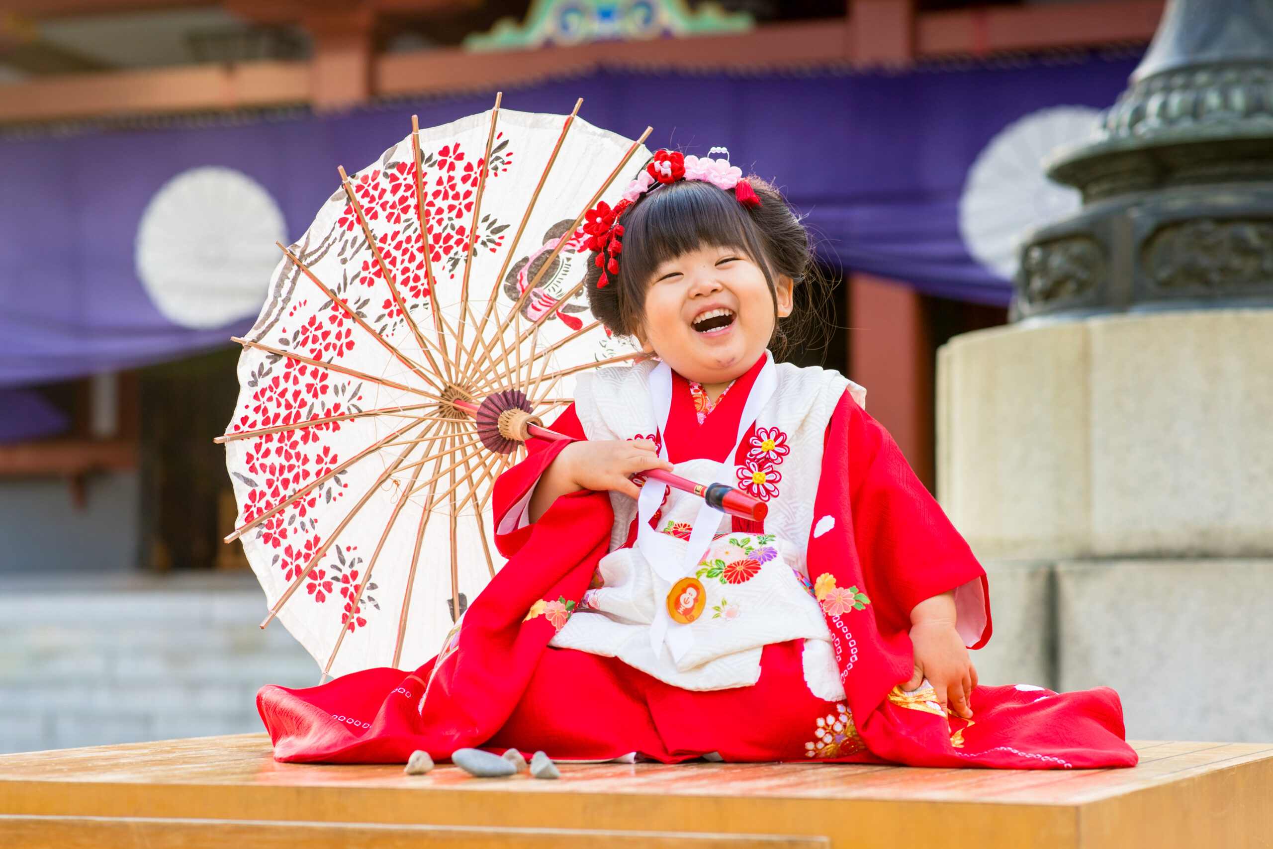 七五三の出張撮影｜存在感ある3歳女の子のPIC｜赤坂日枝神社