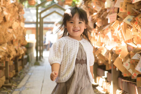 川越氷川神社で二人目のお宮参り撮影。お姉ちゃんになって再会した日