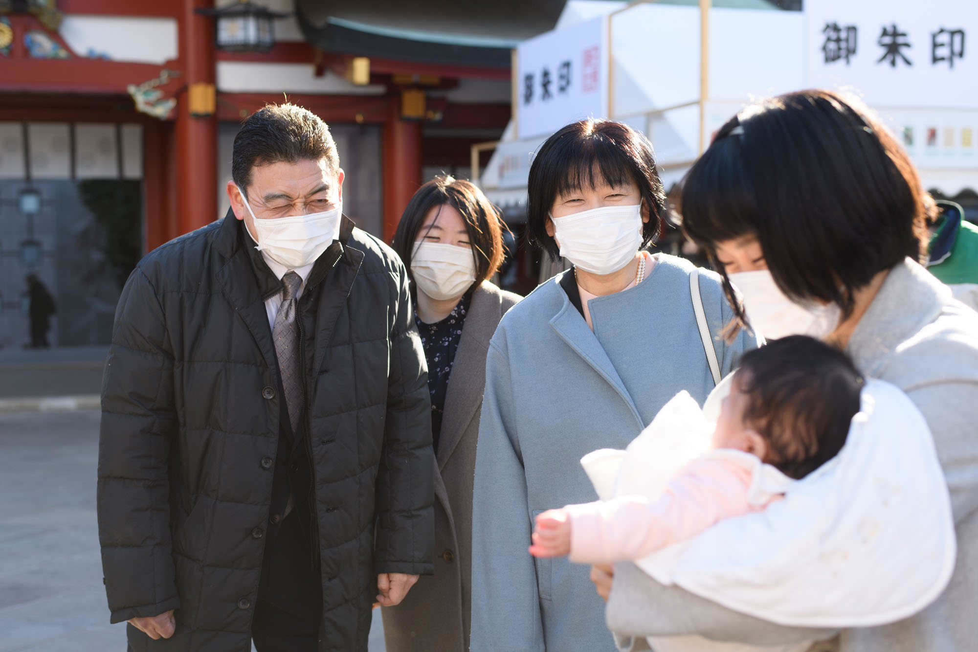 冬の赤坂日枝神社でお宮参り、出張撮影で撮る写真のポイント