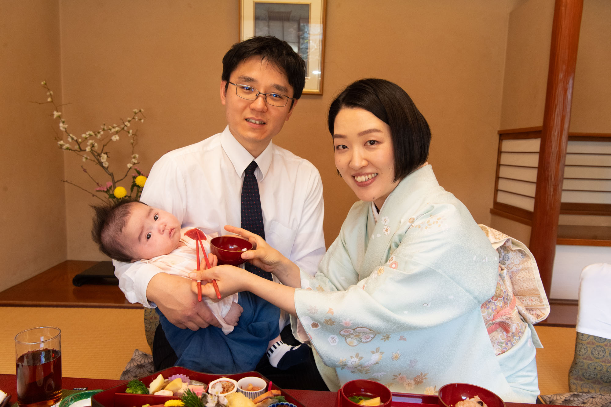 お宮参り後の一日の流れを残す撮影