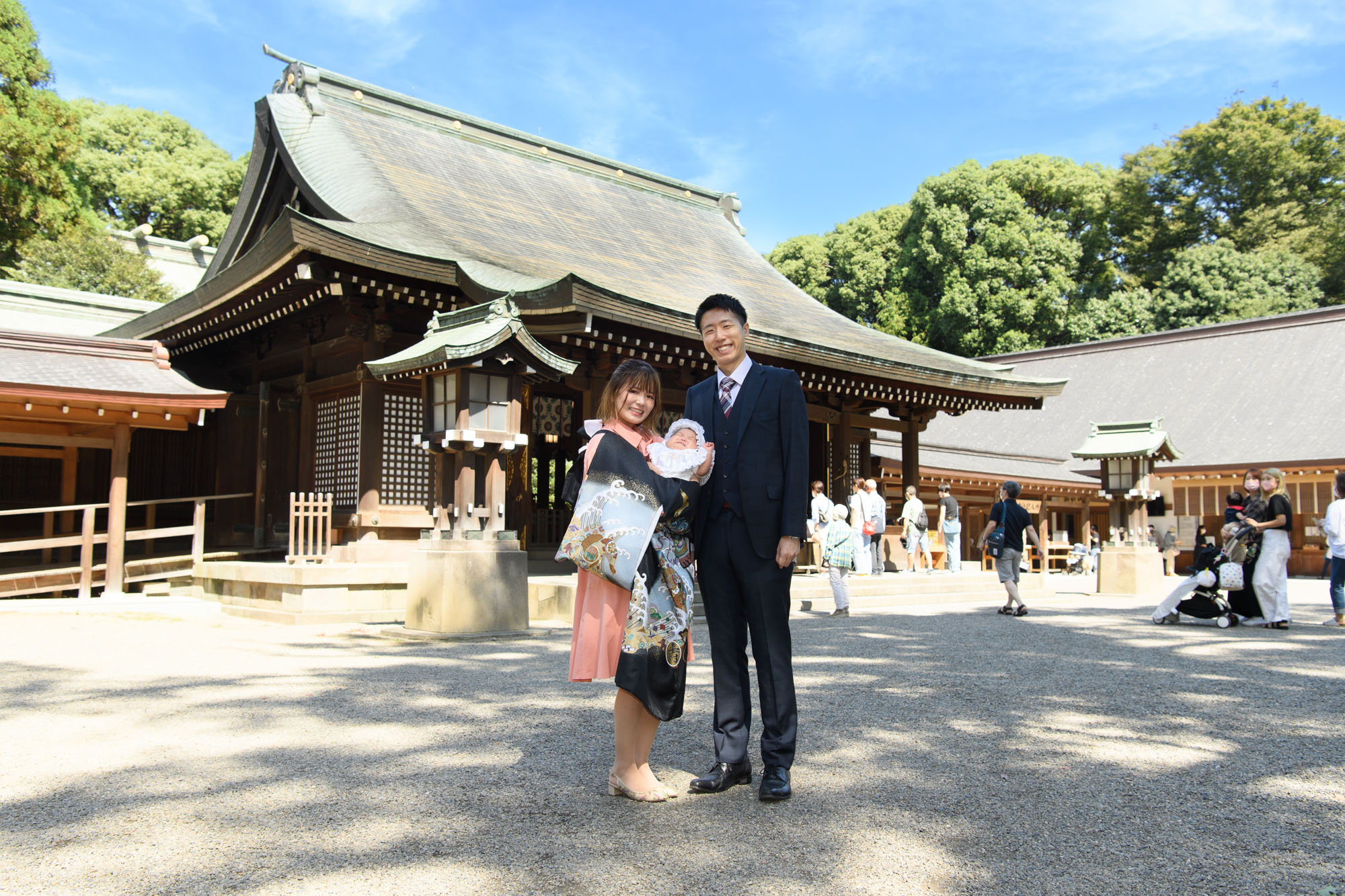 大宮氷川神社のお宮参り写真スポット本殿前の写真