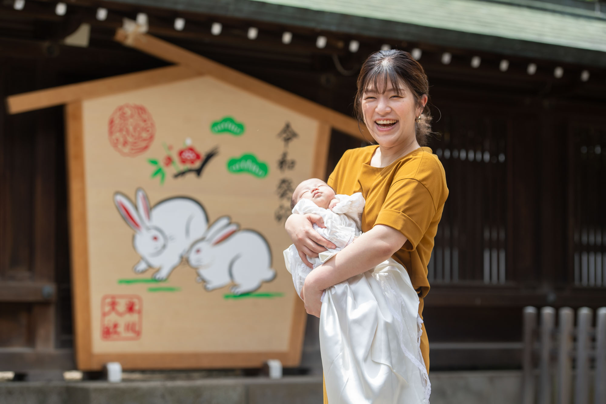 大宮氷川神社のお宮参り写真スポット干支絵馬の写真