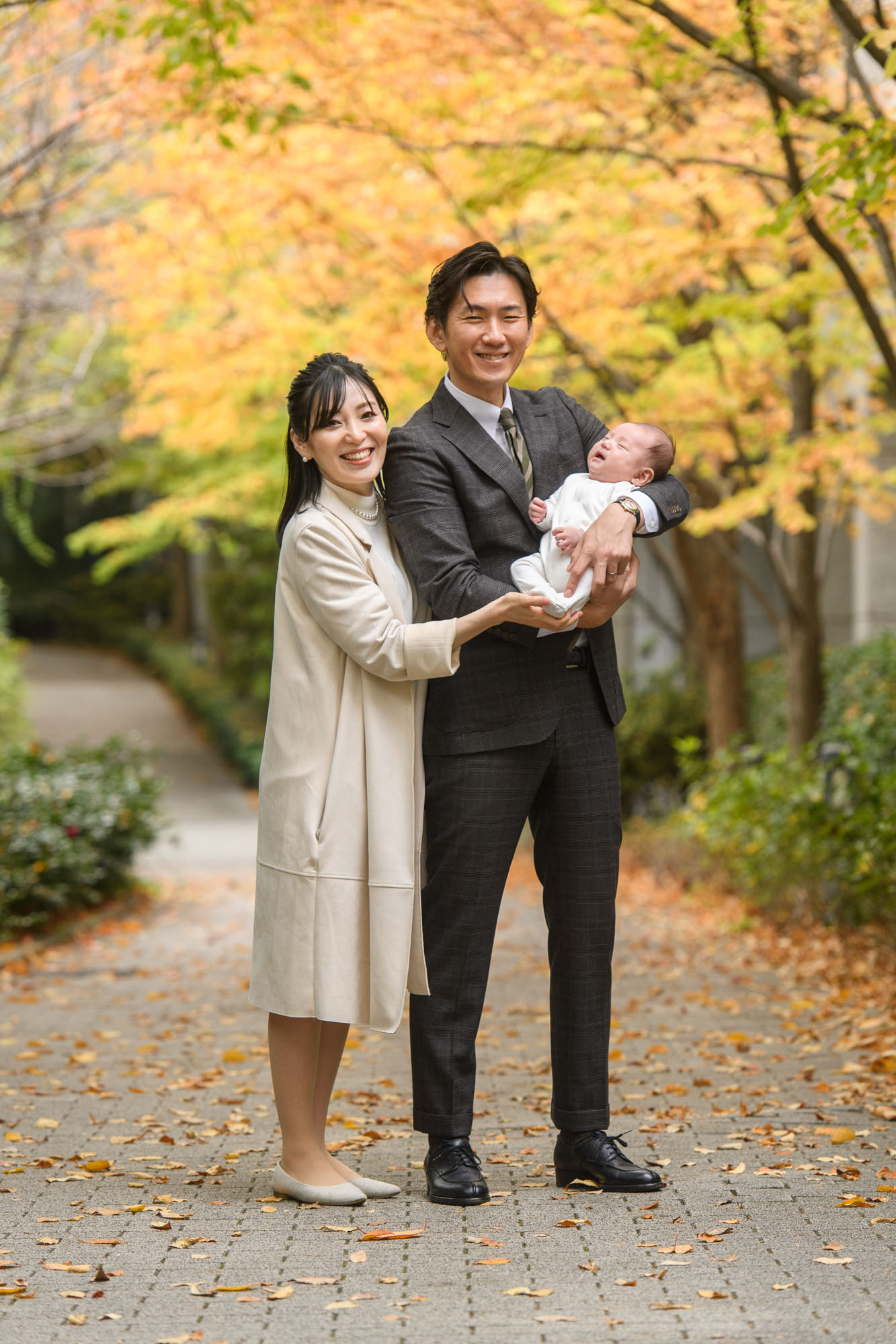 増上寺の紅葉とお宮参り写真