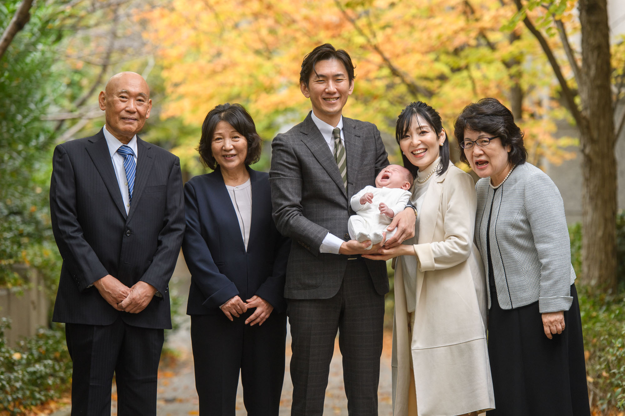 増上寺の紅葉とお宮参り写真