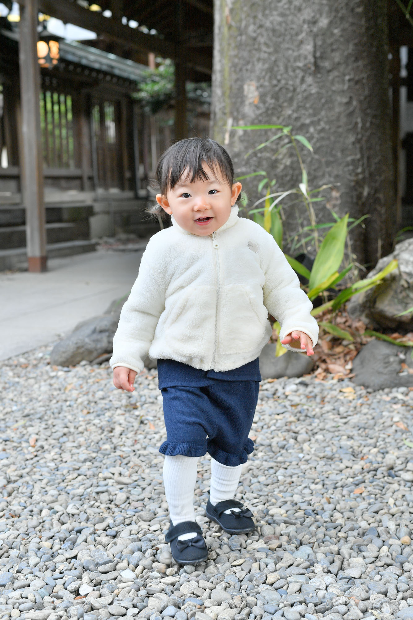 画像 川越氷川神社の境内で歩くお姉ちゃん
