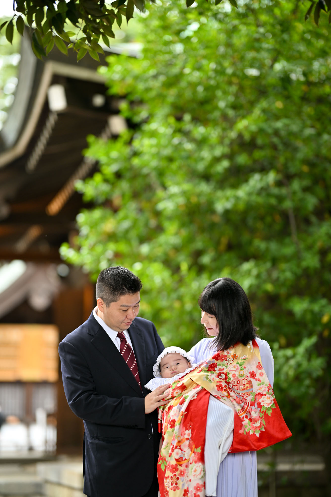画像 川越氷川神社で撮影したお宮参りの家族写真