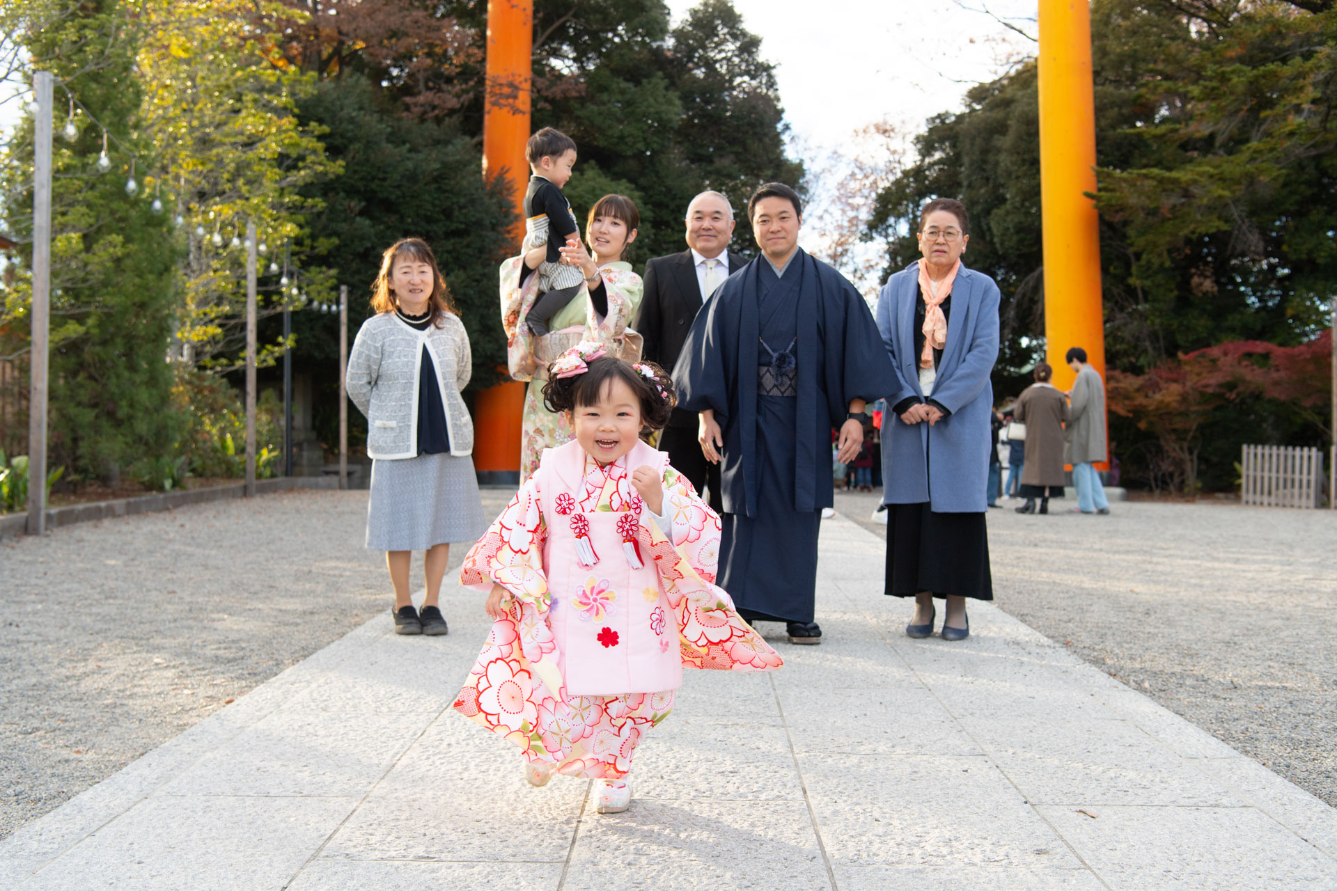 七五三の日の家族の雰囲気を残した写真